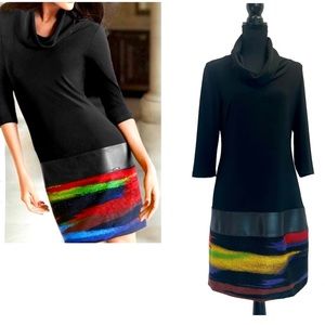 Elegant Black Multicolor Women's Dress